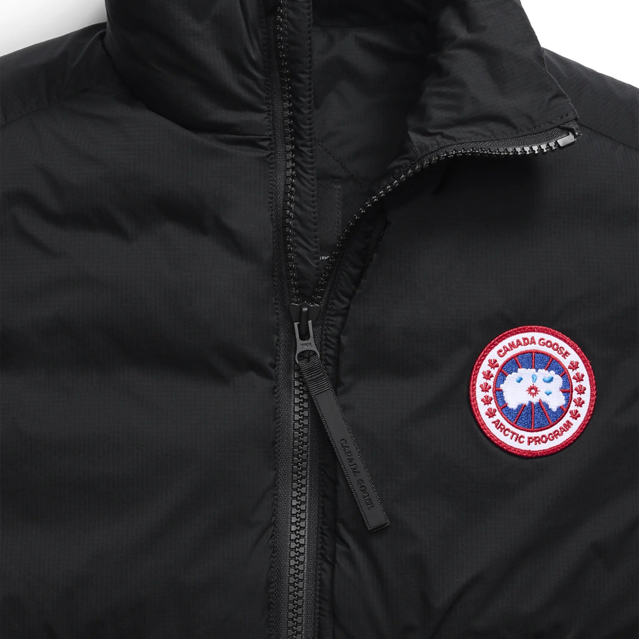 Detailed View Of Canada Goose Lodge Vest Black Gilet 4160M